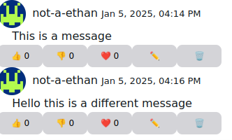 A screenshot from the home page the chat app
